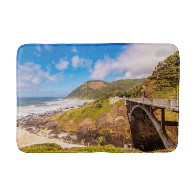 Coastline | Cook's Chasm, Yachats, Oregon Bath Mat (Front)