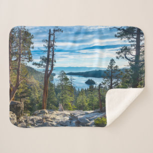 Coastline Emerald Bay, Lake Tahoe, California Sherpa Blanket