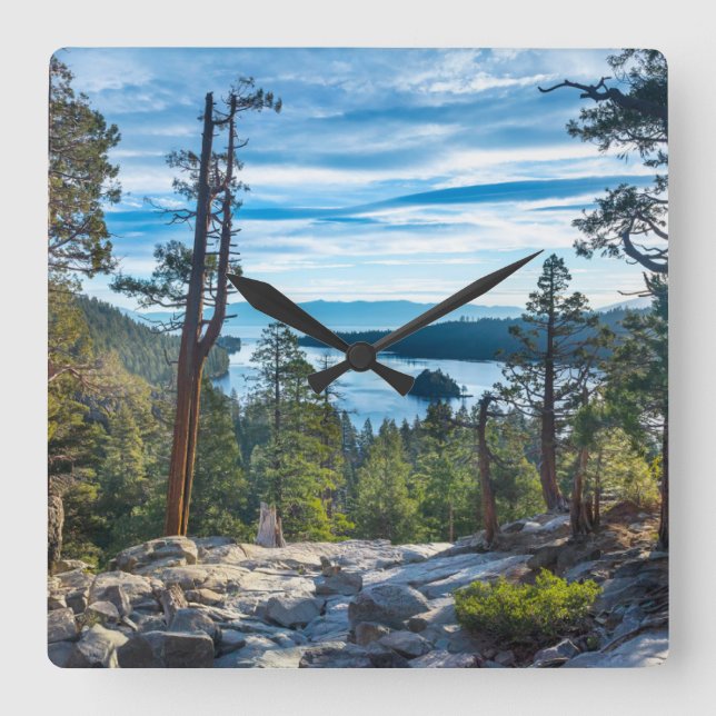 Coastline | Emerald Bay, Lake Tahoe, California Square Wall Clock (Front)