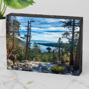 Coastline Emerald Bay, Lake Tahoe, California Wooden Box Sign