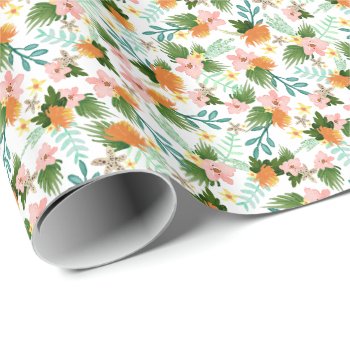 Coastline Floral Wrapping Paper by origamiprints at Zazzle