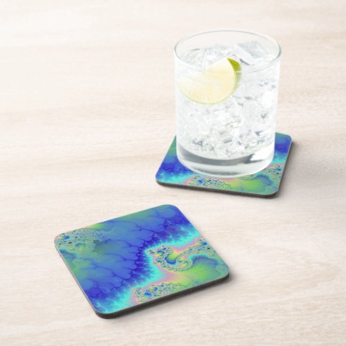 Coastline Fractal Gradient Beverage Coaster