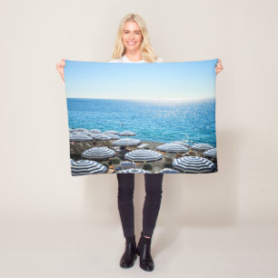 Coastline French Riviera, Nice France Fleece Blanket