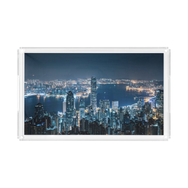 Coastline | Hong Kong Island, Asia Acrylic Tray (Front)