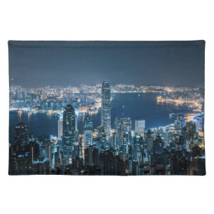 Coastline   Hong Kong Island, Asia Cloth Placemat