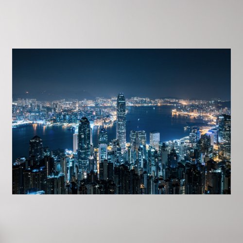 Coastline  Hong Kong Island Asia Poster