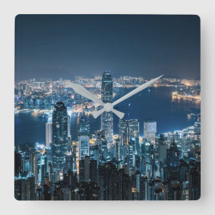 Coastline Hong Kong Island, Asia Square Wall Clock