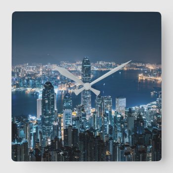 Coastline | Hong Kong Island  Asia Square Wall Clock by intothewild at Zazzle