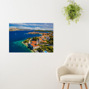 Coastline   Korcula Town, Korcula Island, Croatia Foam Board