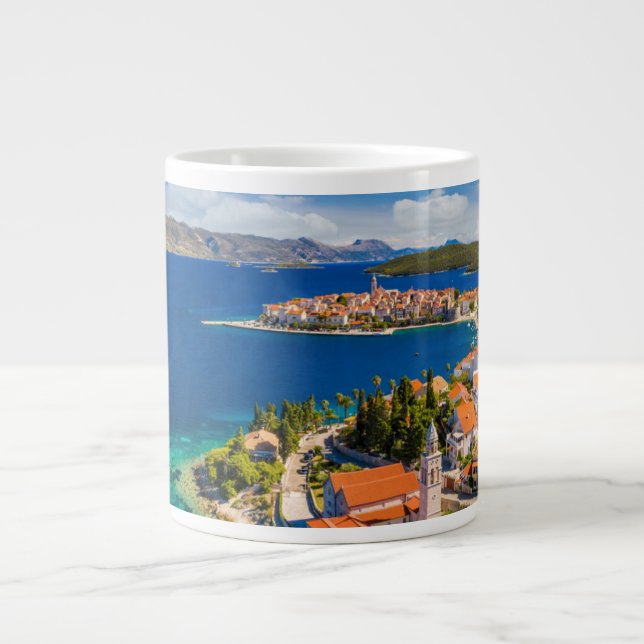 Coastline | Korcula Town, Korcula Island, Croatia Giant Coffee Mug (Front)