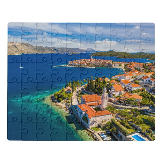 Coastline | Korcula Town, Korcula Island, Croatia Jigsaw Puzzle (Puzzle Horizontal)