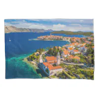 Coastline, Korcula Town, Korcula Island, Croatia Pillow Case