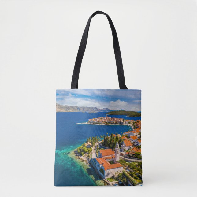 Coastline | Korcula Town, Korcula Island, Croatia Tote Bag (Front)