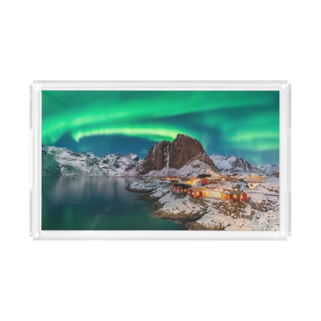 Coastline | Lofoten Islands, Hamnoy, Norway Acrylic Tray (Front)