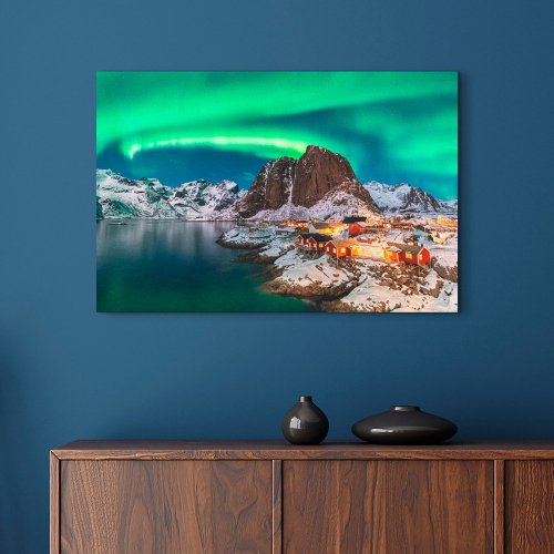 Coastline  Lofoten Islands Hamnoy Norway Canvas Print