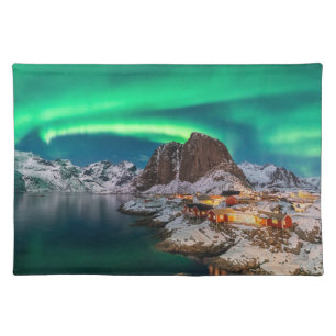 Coastline Lofoten Islands, Hamnoy, Norway Cloth Placemat