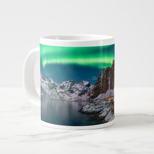 Coastline  Lofoten Islands Hamnoy Norway Giant Coffee Mug