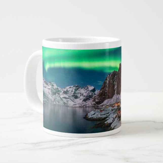 Coastline | Lofoten Islands, Hamnoy, Norway Giant Coffee Mug (Front Left)