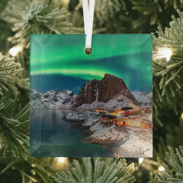 Coastline | Lofoten Islands, Hamnoy, Norway Glass Ornament (Insitu)