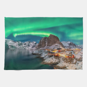 Coastline Lofoten Islands, Hamnoy, Norway Kitchen Towel