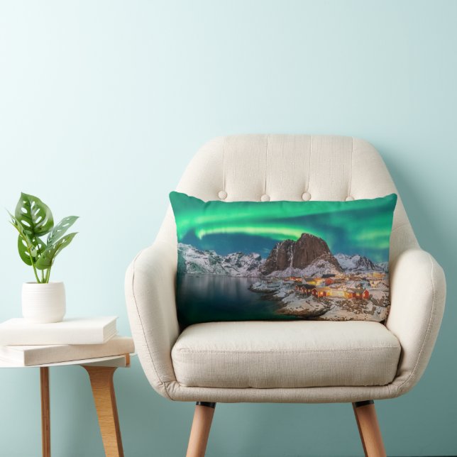 Coastline | Lofoten Islands, Hamnoy, Norway Lumbar Pillow (Chair)