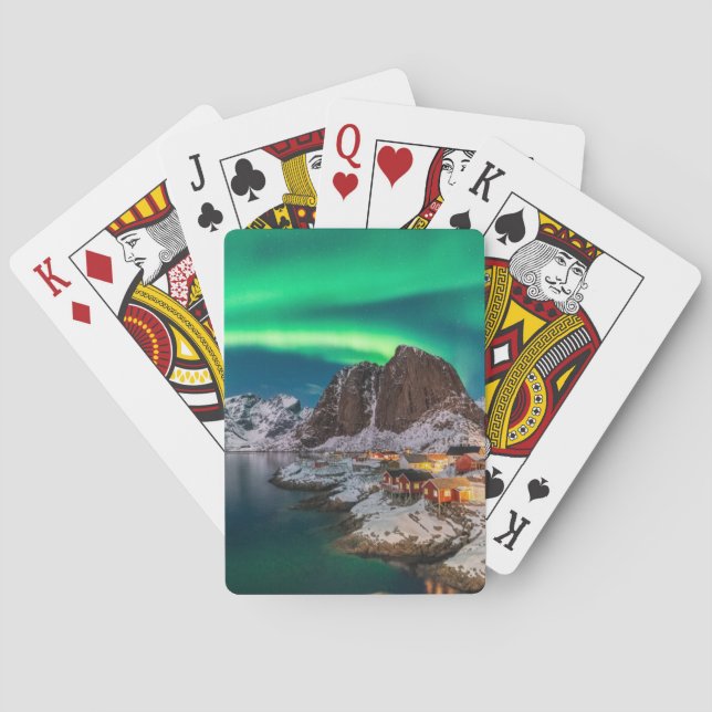 Coastline | Lofoten Islands, Hamnoy, Norway Poker Cards (Back)