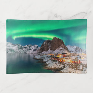Coastline   Lofoten Islands, Hamnoy, Norway Trinket Tray