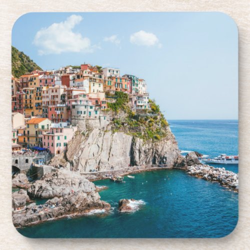Coastline  Manarola Cinque Terre Liguria Italy Beverage Coaster