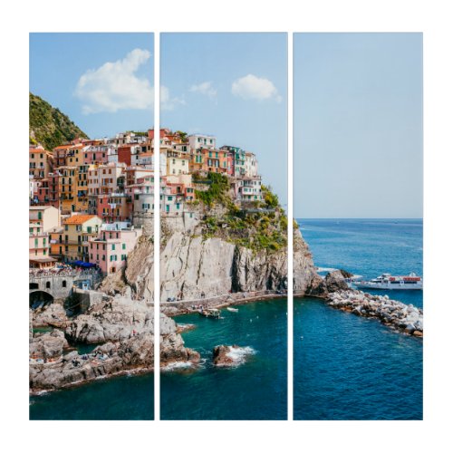 Coastline  Manarola Cinque Terre Liguria Italy Triptych