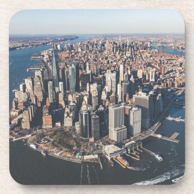 Coastline | Manhattan, New York City Beverage Coaster (Front)