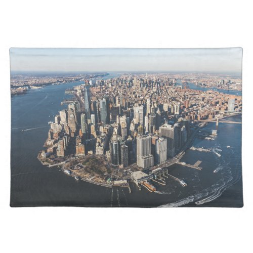 Coastline  Manhattan New York City Cloth Placemat