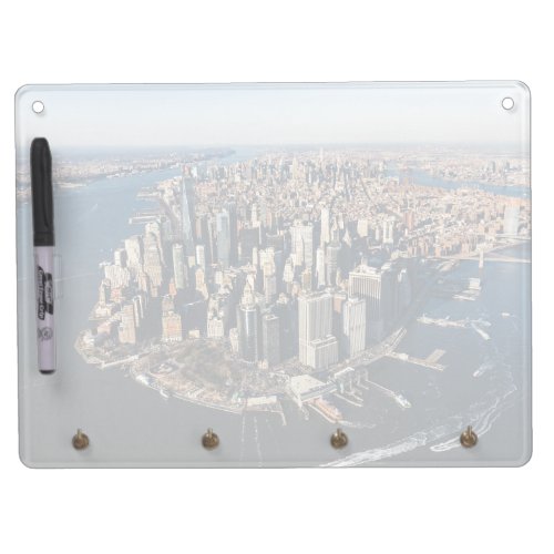 Coastline  Manhattan New York City Dry Erase Board With Keychain Holder