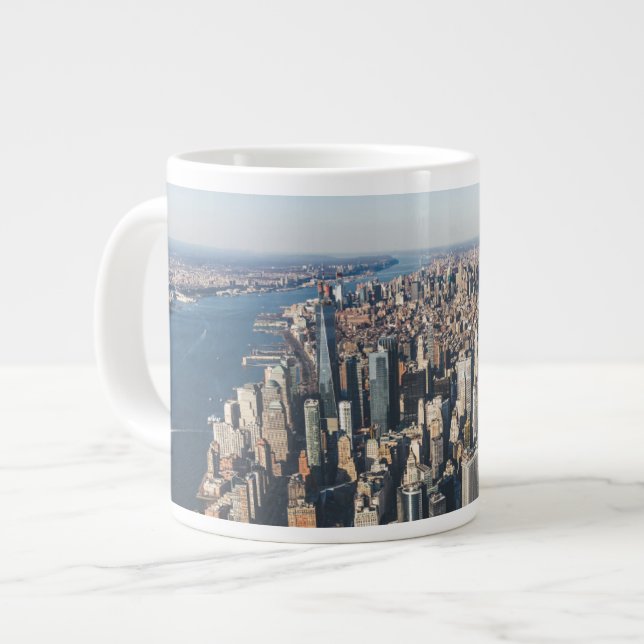 Coastline | Manhattan, New York City Giant Coffee Mug (Front Left)