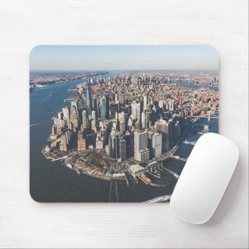 Coastline  Manhattan New York City Mouse Pad