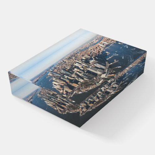 Coastline  Manhattan New York City Paperweight
