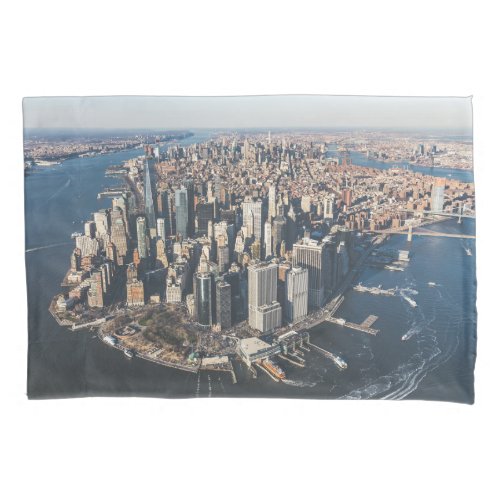 Coastline  Manhattan New York City Pillow Case