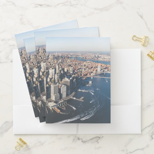 Coastline  Manhattan New York City Pocket Folder