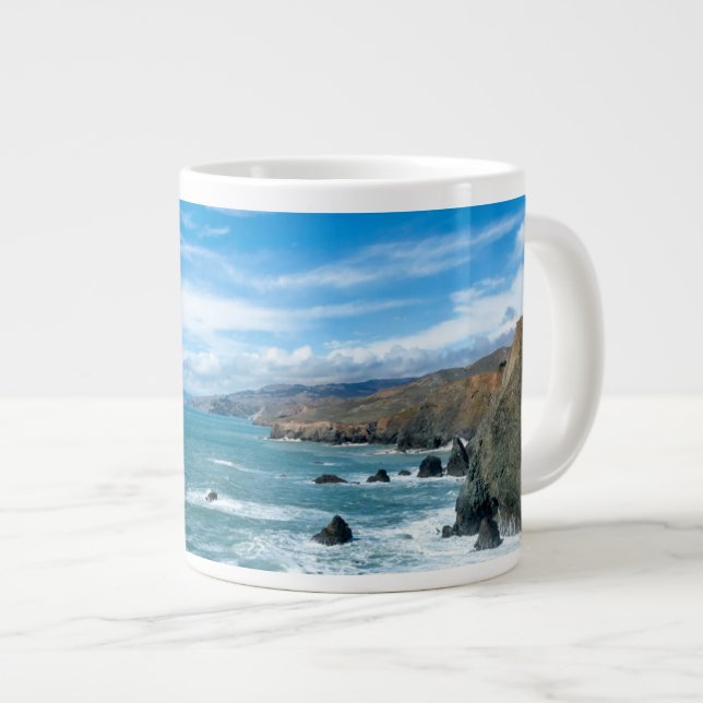 Coastline | Marin Headlands, California Giant Coffee Mug (Front Right)