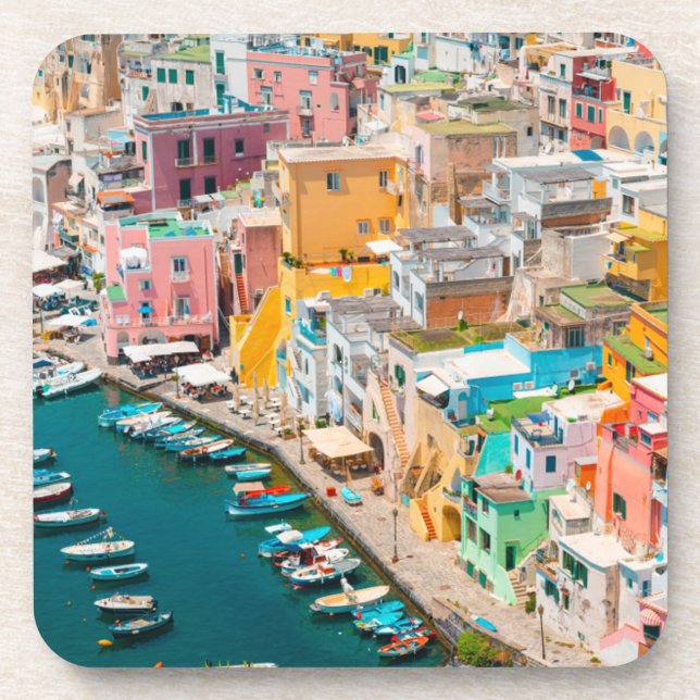 Coastline | Naples Italy Beverage Coaster (Front)