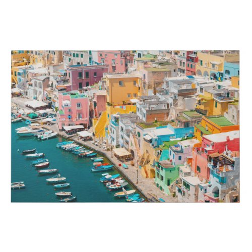Coastline  Naples Italy Faux Canvas Print