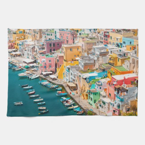 Coastline  Naples Italy Kitchen Towel