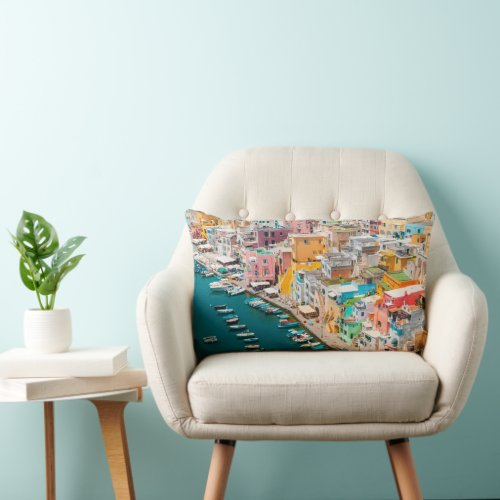 Coastline  Naples Italy Lumbar Pillow