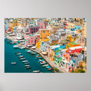 Coastline Naples Italy Poster