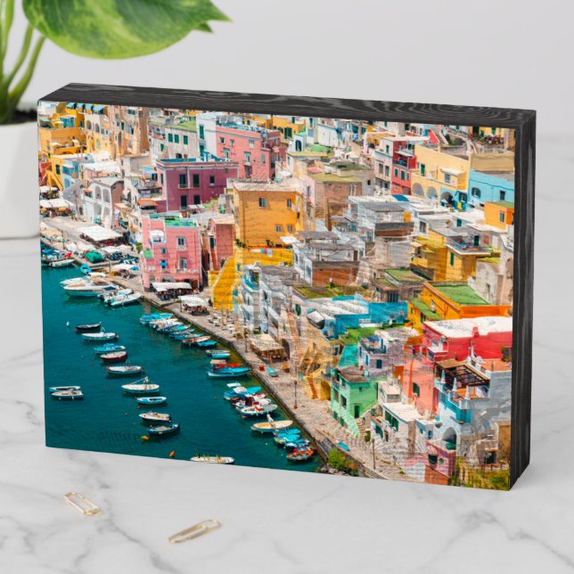 Coastline | Naples Italy Wooden Box Sign (In Situ Horizontal)
