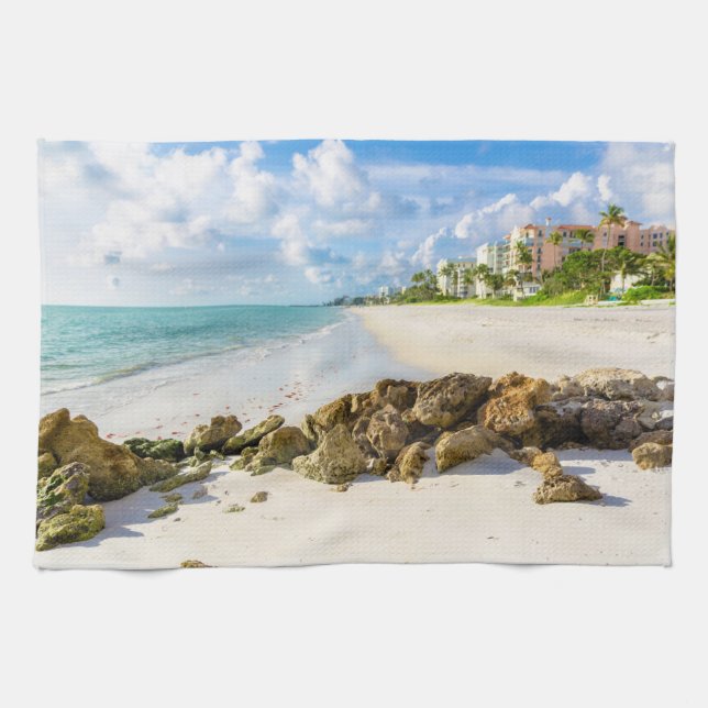Coastline | Naples Pier, Southwest Florida Kitchen Towel (Horizontal)