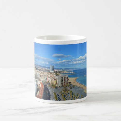 Coastline of Barcelona Spain Coffee Mug
