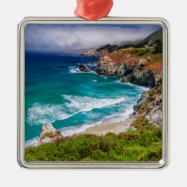Coastline Of Big Sur, California Metal Ornament (Front)