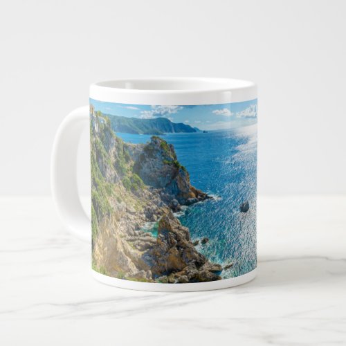 Coastline  Palaiokastritsa Corfu Greece Giant Coffee Mug