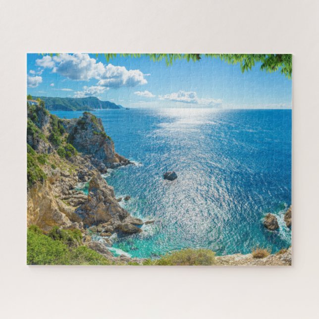 Coastline | Palaiokastritsa, Corfu, Greece Jigsaw Puzzle (Horizontal)