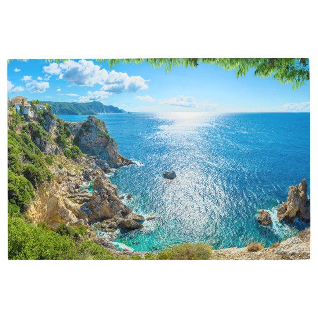 Coastline | Palaiokastritsa, Corfu, Greece Metal Print (Front)